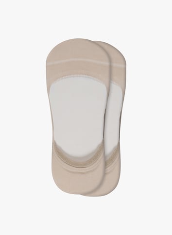 Set van 2 paar onzichtbare sokken van gemengd katoen BLEUFORET Beige
